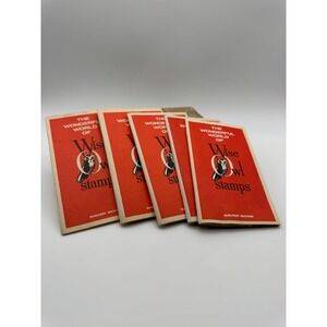 Vintage Wise Owl Stamp Saver Books Lot Partially Filled Red Mid Century Ephemera